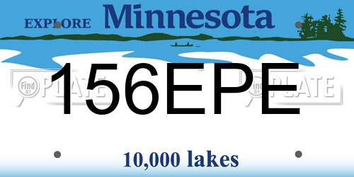 156EPE Minnesota License Plate