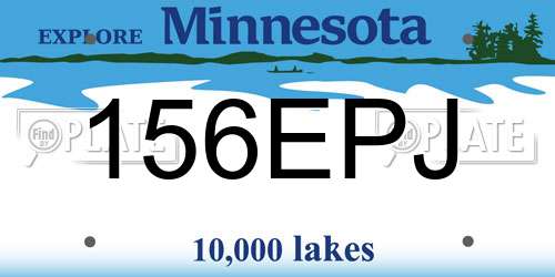 156EPJ Minnesota License Plate