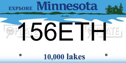 156ETH Minnesota License Plate