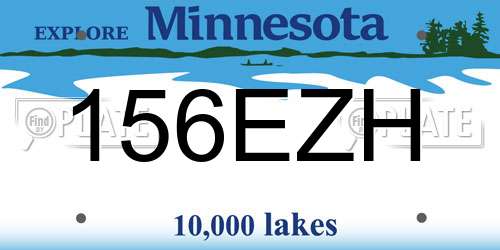 156EZH Minnesota License Plate