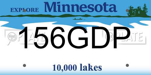 156GDP Minnesota License Plate