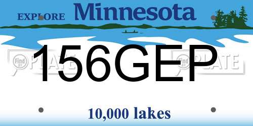156GEP Minnesota License Plate
