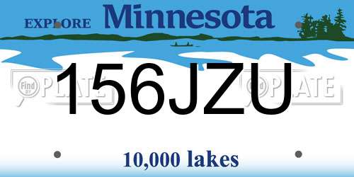 156JZU Minnesota License Plate