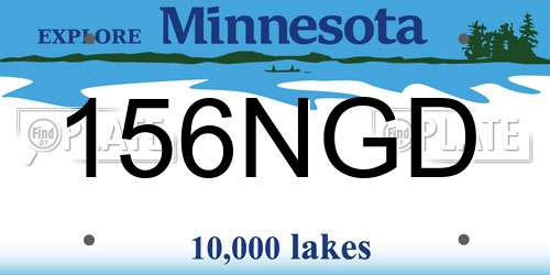 156NGD Minnesota License Plate