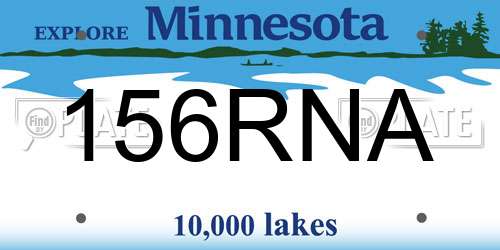 156RNA Minnesota License Plate