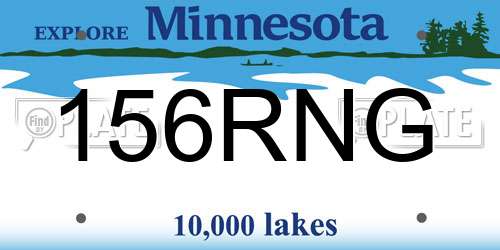 156RNG Minnesota License Plate