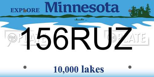 156RUZ Minnesota License Plate