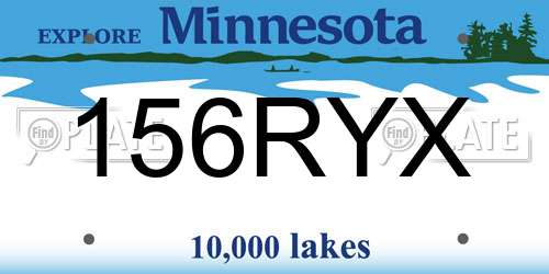 156RYX Minnesota License Plate
