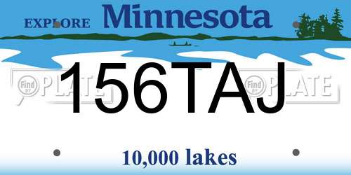 156TAJ Minnesota License Plate