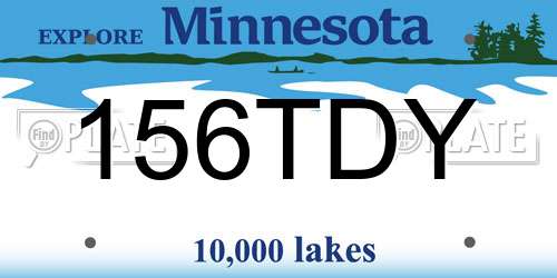 156TDY Minnesota License Plate