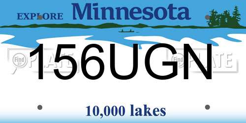 156UGN Minnesota License Plate