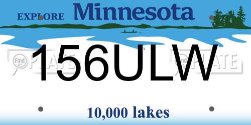 156ULW Minnesota License Plate