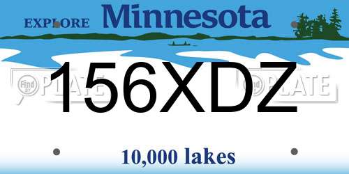 156XDZ Minnesota License Plate