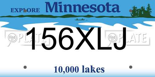 156XLJ Minnesota License Plate