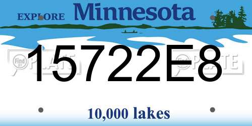 15722E8 Minnesota License Plate