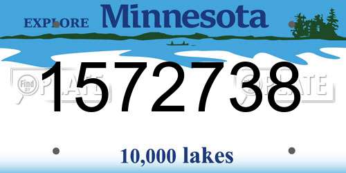 1572738 Minnesota License Plate