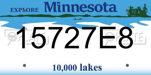 15727E8 Minnesota License Plate