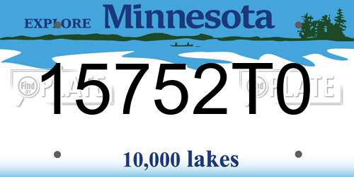 15752T0 Minnesota License Plate