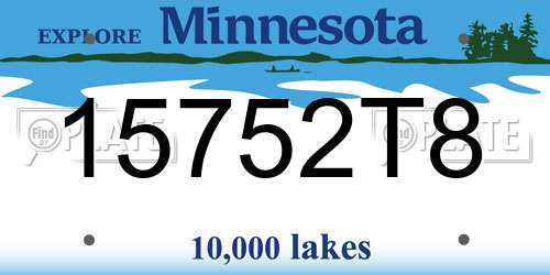 15752T8 Minnesota License Plate