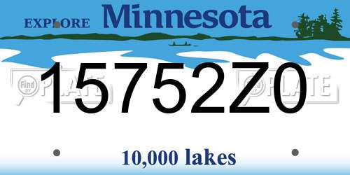 15752Z0 Minnesota License Plate