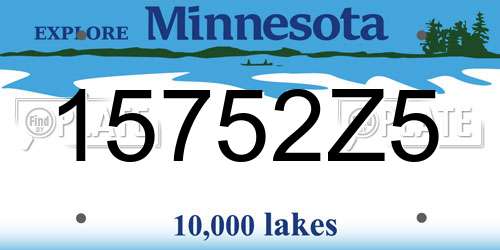 15752Z5 Minnesota License Plate