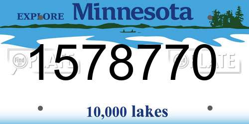 1578770 Minnesota License Plate