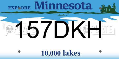 157DKH Minnesota License Plate