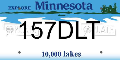 157DLT Minnesota License Plate