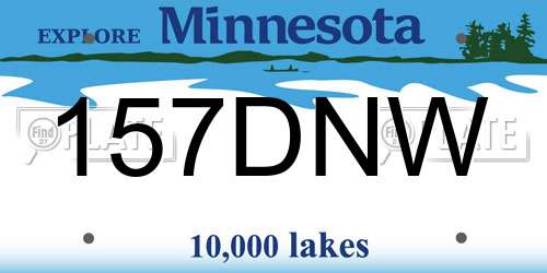 157DNW Minnesota License Plate