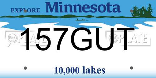 157GUT Minnesota License Plate