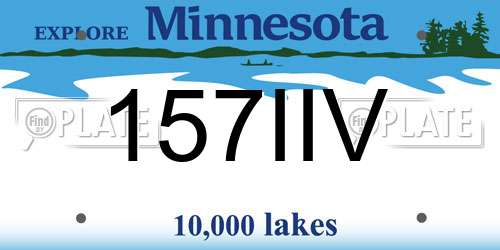 157IIV Minnesota License Plate