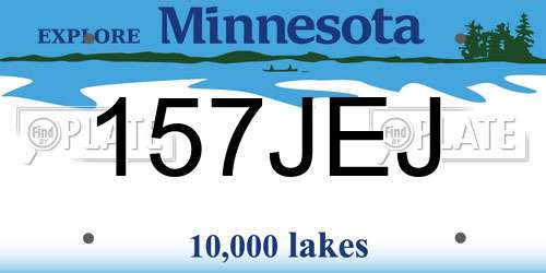 157JEJ Minnesota License Plate