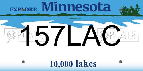157LAC Minnesota License Plate