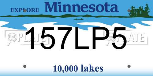 157LP5 Minnesota License Plate