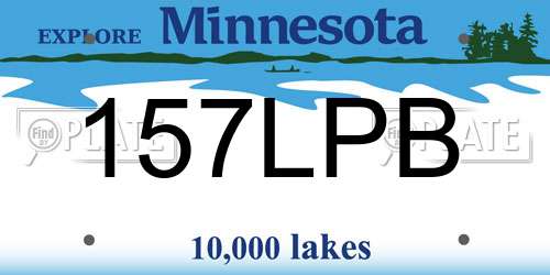 157LPB Minnesota License Plate