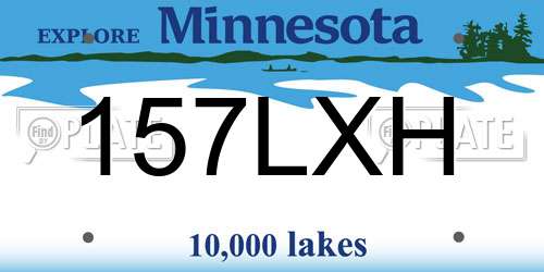 157LXH Minnesota License Plate
