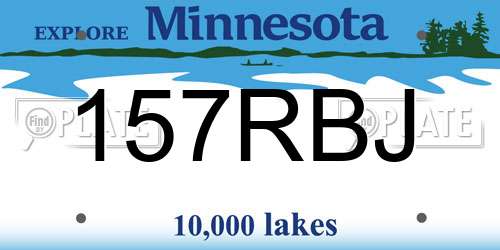 157RBJ Minnesota License Plate