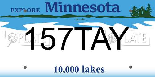 157TAY Minnesota License Plate