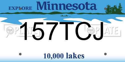 157TCJ Minnesota License Plate