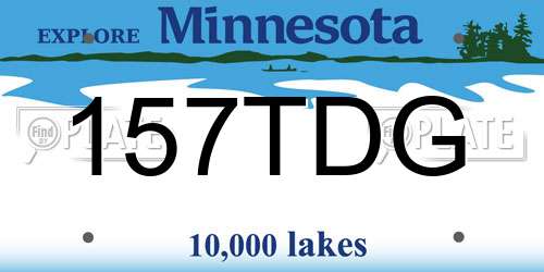 157TDG Minnesota License Plate