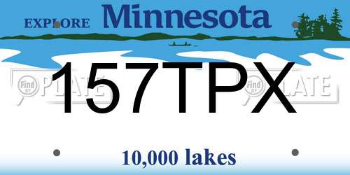 157TPX Minnesota License Plate