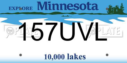 157UVL Minnesota License Plate