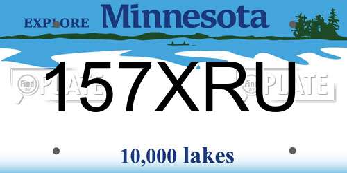 157XRU Minnesota License Plate