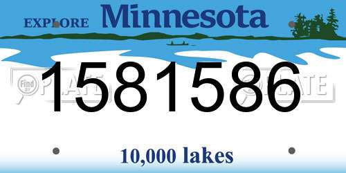 1581586 Minnesota License Plate