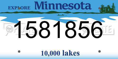 1581856 Minnesota License Plate