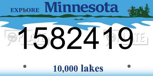 1582419 Minnesota License Plate