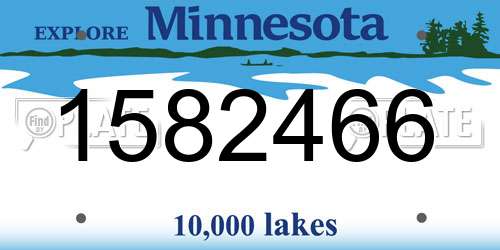 1582466 Minnesota License Plate