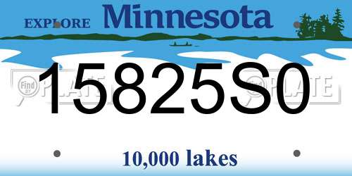 15825S0 Minnesota License Plate