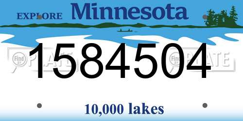 1584504 Minnesota License Plate