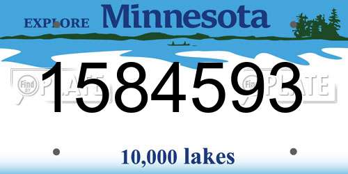 1584593 Minnesota License Plate